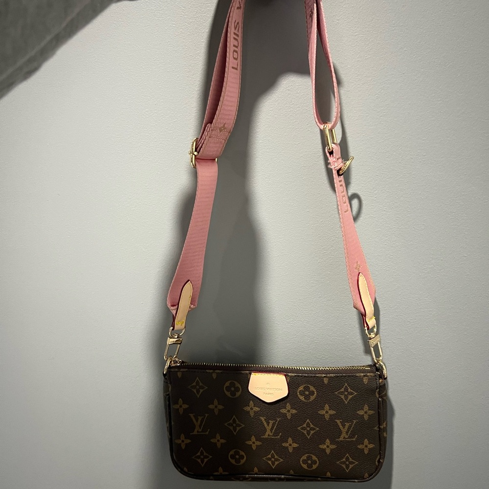 Louis Vuitton Monogram Crossbody with Pink Strap